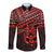 Personalised Matariki New Zealand Long Sleeve Button Shirt Maori New Year Tiki Red Version LT14