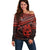 Personalised Matariki New Zealand Off Shoulder Sweater Maori New Year Tiki Red Version LT14