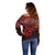 Personalised Matariki New Zealand Off Shoulder Sweater Maori New Year Tiki Red Version LT14