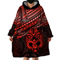 Personalised Matariki New Zealand Wearable Blanket Hoodie Maori New Year Tiki Red Version LT14