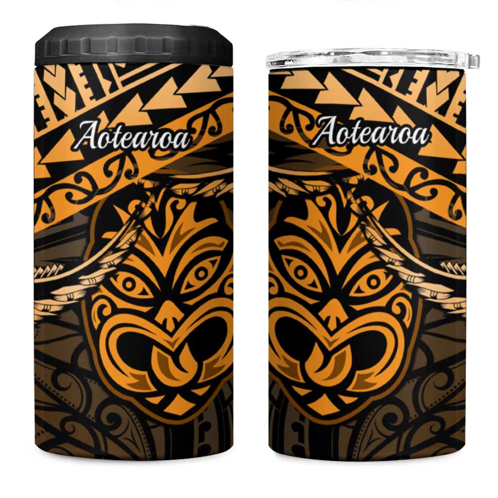 Matariki New Zealand 4 in 1 Can Cooler Tumbler Maori New Year Tiki Gold Version