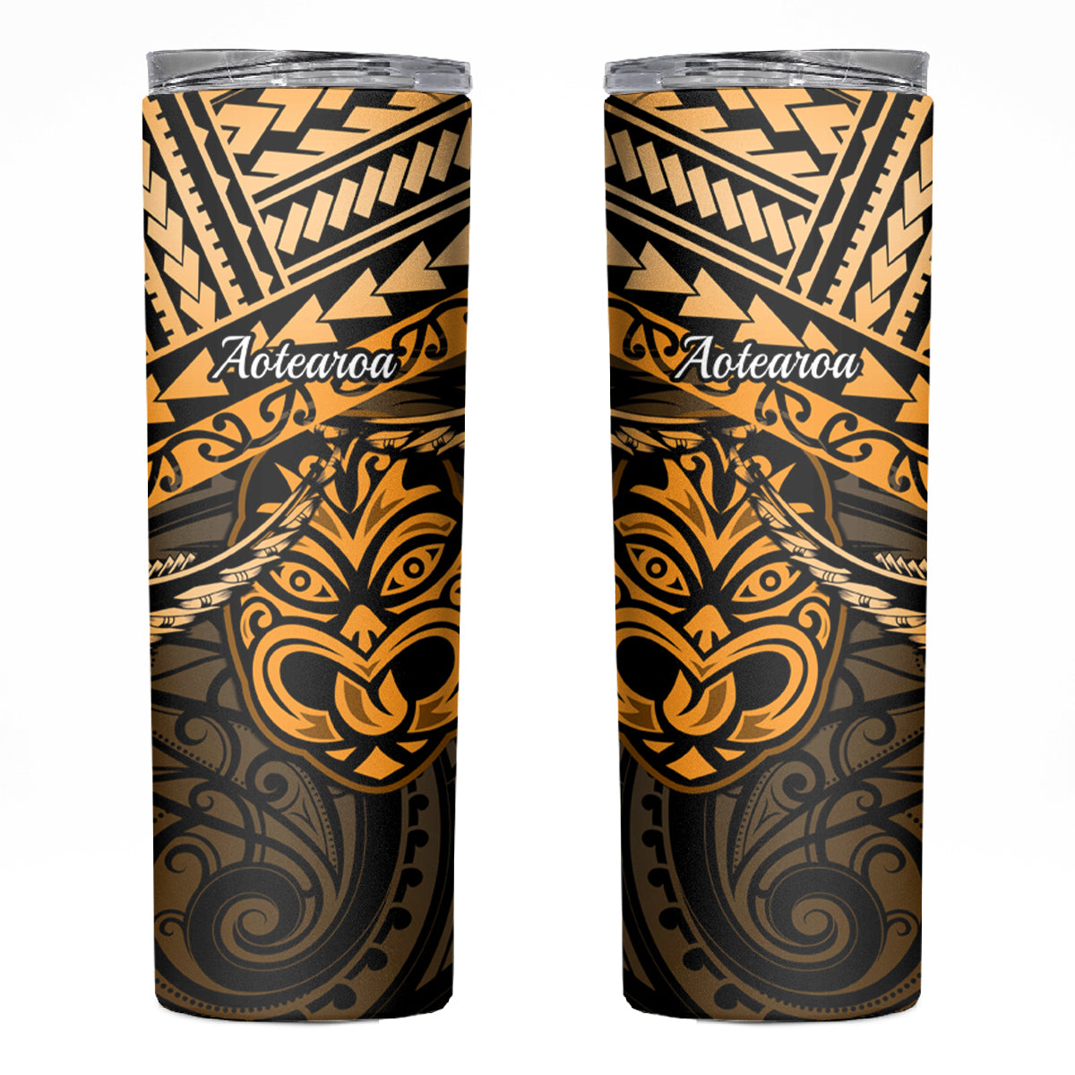 Matariki New Zealand Skinny Tumbler Maori New Year Tiki Gold Version