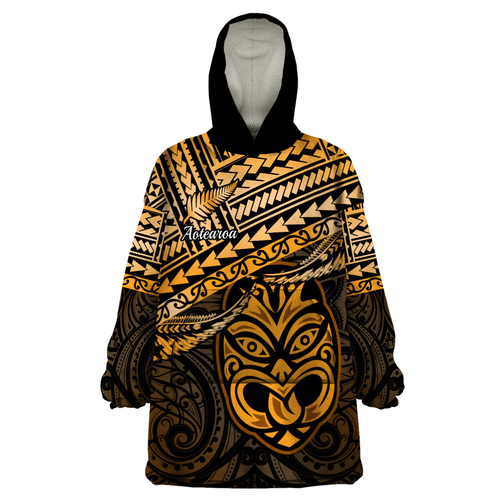 Matariki New Zealand Wearable Blanket Hoodie Maori New Year Tiki Gold Version LT14