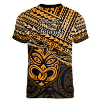 Matariki New Zealand Women V Neck T Shirt Maori New Year Tiki Gold Version LT14