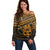 Personalised Matariki New Zealand Off Shoulder Sweater Maori New Year Tiki Gold Version LT14