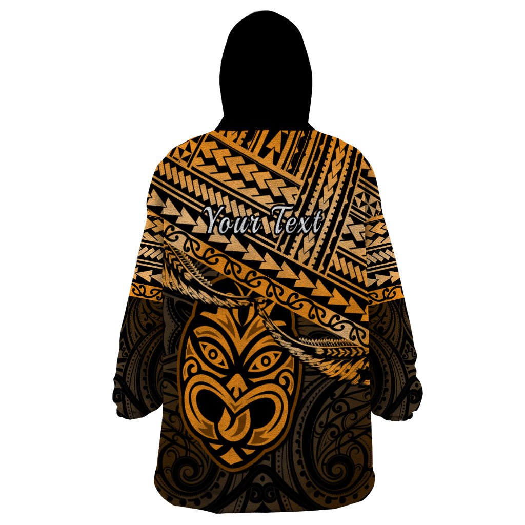 Personalised Matariki New Zealand Wearable Blanket Hoodie Maori New Year Tiki Gold Version LT14