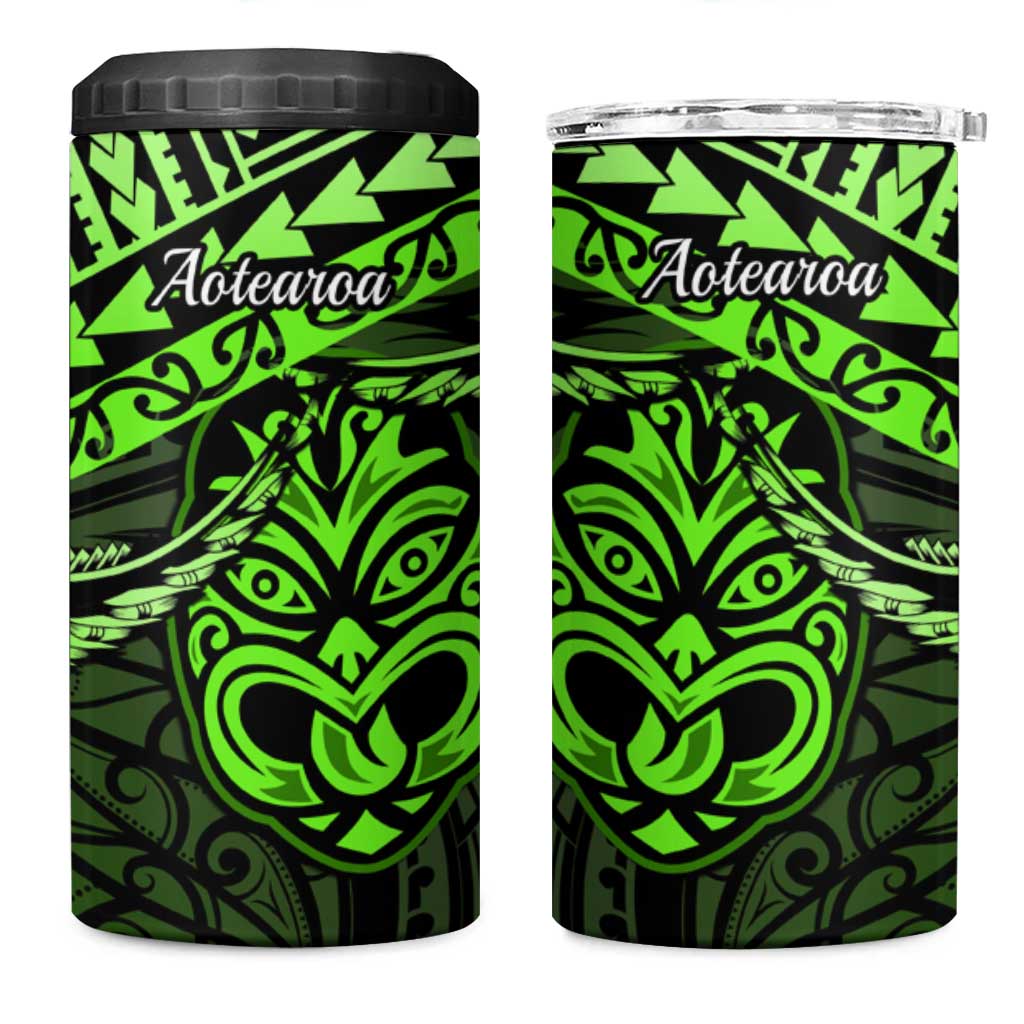 Matariki New Zealand 4 in 1 Can Cooler Tumbler Maori New Year Tiki Green Version