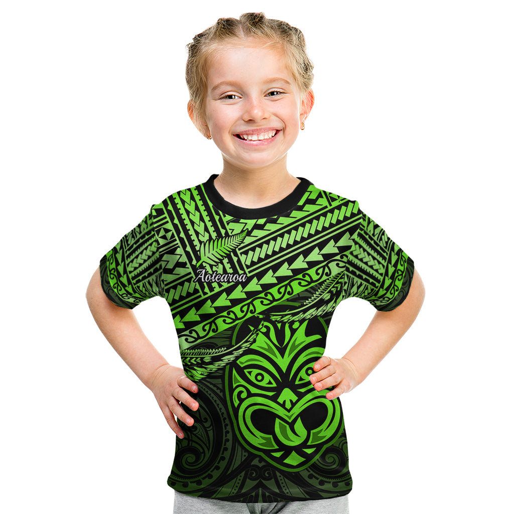 Matariki New Zealand Kid T Shirt Maori New Year Tiki Green Version LT14