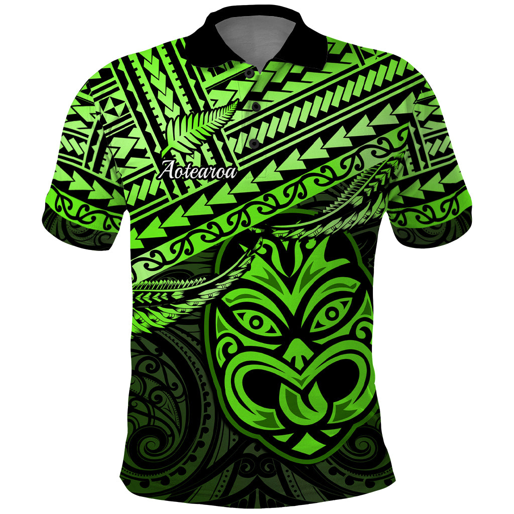 Matariki New Zealand Polo Shirt Maori New Year Tiki Green Version LT14