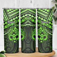 Matariki New Zealand Skinny Tumbler Maori New Year Tiki Green Version