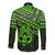 Personalised Matariki New Zealand Long Sleeve Button Shirt Maori New Year Tiki Green Version LT14