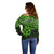 Personalised Matariki New Zealand Off Shoulder Sweater Maori New Year Tiki Green Version LT14