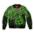 Personalised Matariki New Zealand Sleeve Zip Bomber Jacket Maori New Year Tiki Green Version LT14