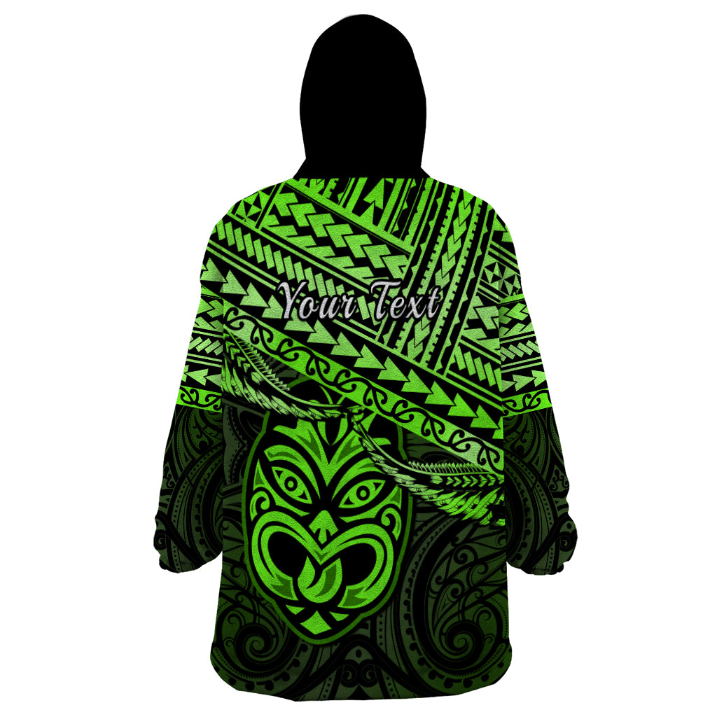 Personalised Matariki New Zealand Wearable Blanket Hoodie Maori New Year Tiki Green Version LT14