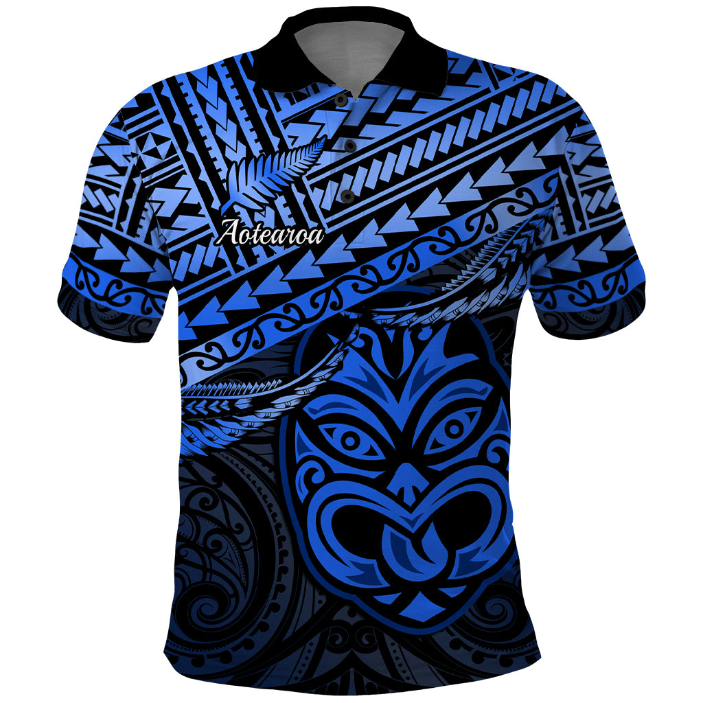 Matariki New Zealand Polo Shirt Maori New Year Tiki Blue Version LT14