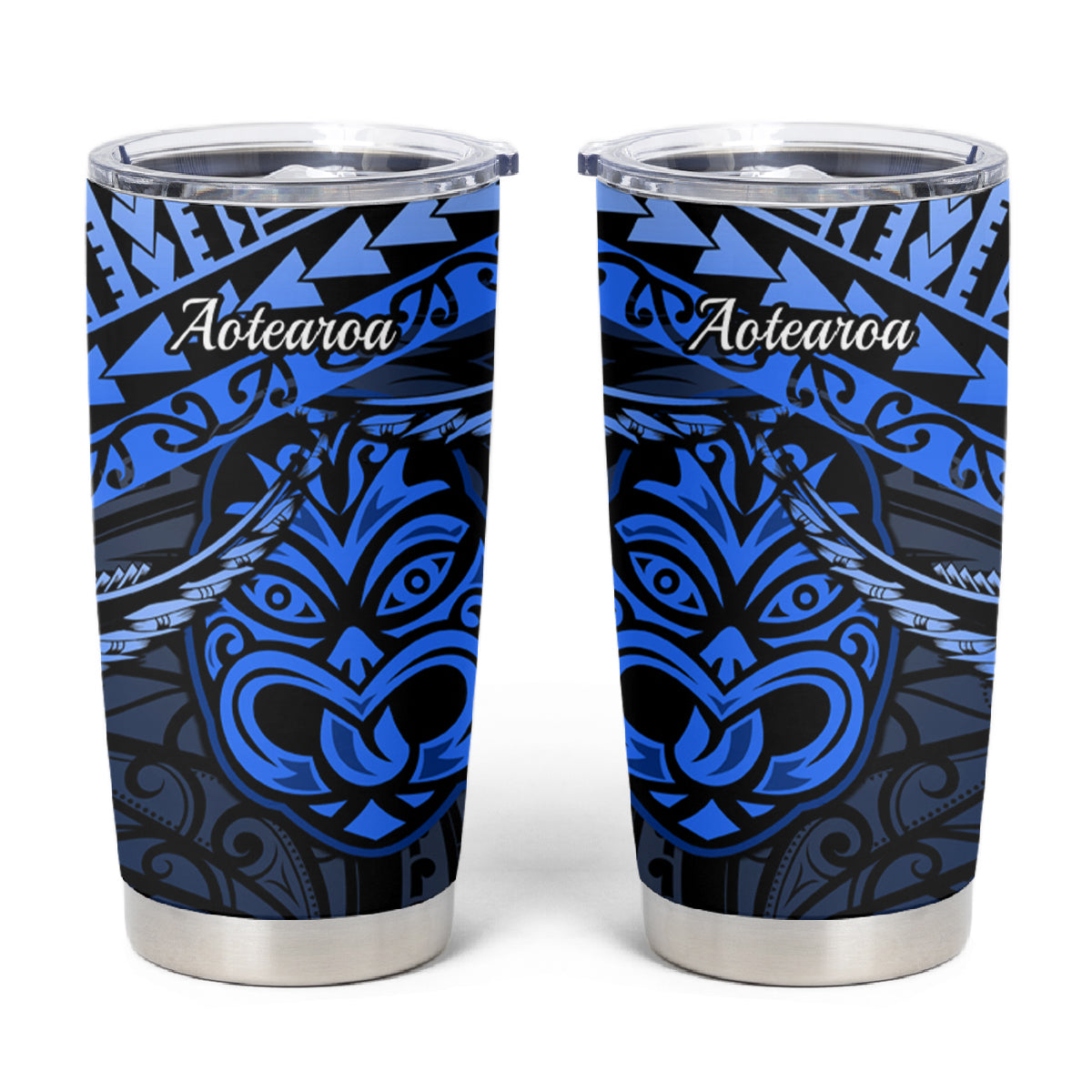 Matariki New Zealand Tumbler Cup Maori New Year Tiki Blue Version