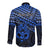 Personalised Matariki New Zealand Long Sleeve Button Shirt Maori New Year Tiki Blue Version LT14