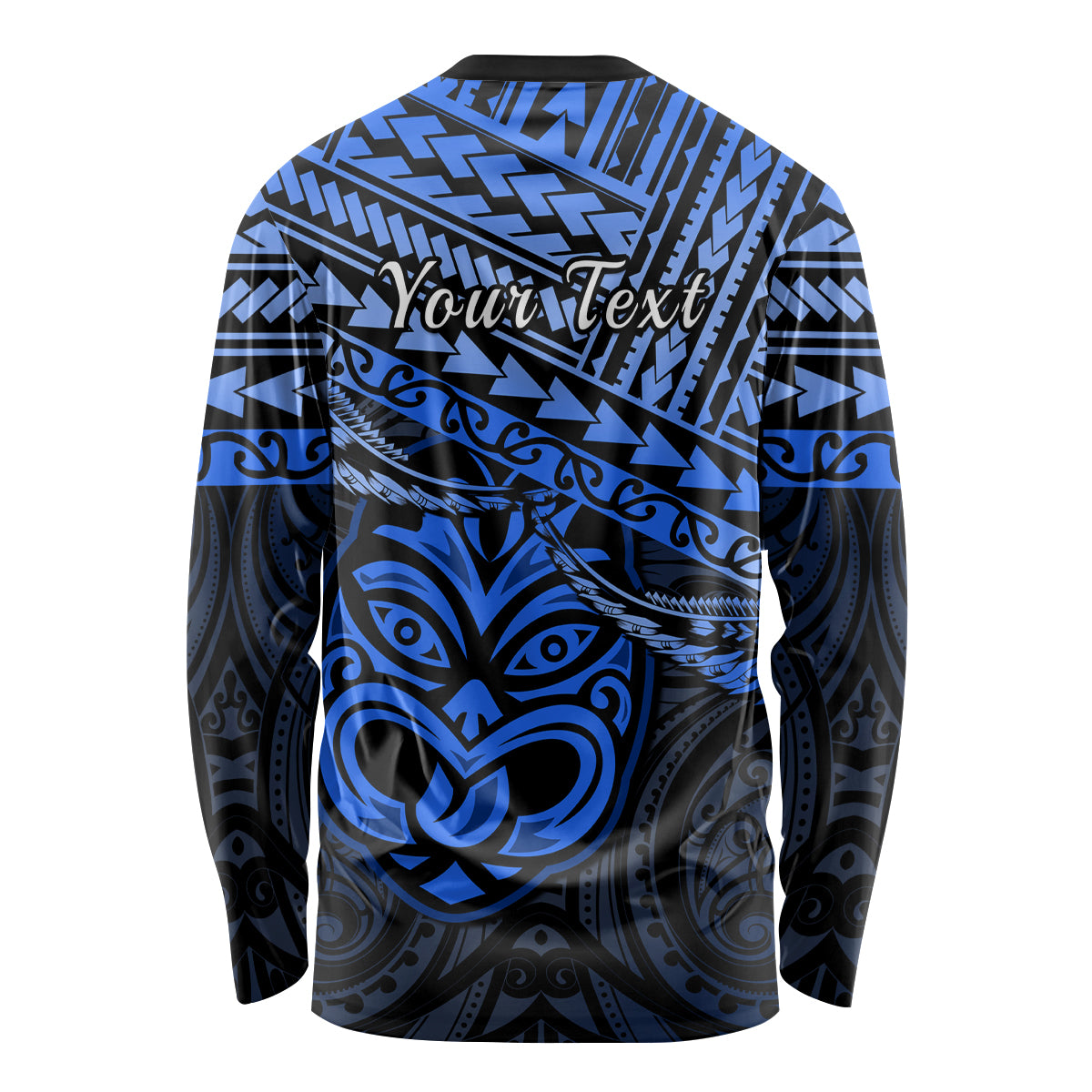 Personalised Matariki New Zealand Long Sleeve Shirt Maori New Year Tiki Blue Version LT14