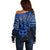 Personalised Matariki New Zealand Off Shoulder Sweater Maori New Year Tiki Blue Version LT14