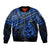 Personalised Matariki New Zealand Sleeve Zip Bomber Jacket Maori New Year Tiki Blue Version LT14