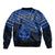 Personalised Matariki New Zealand Sleeve Zip Bomber Jacket Maori New Year Tiki Blue Version LT14