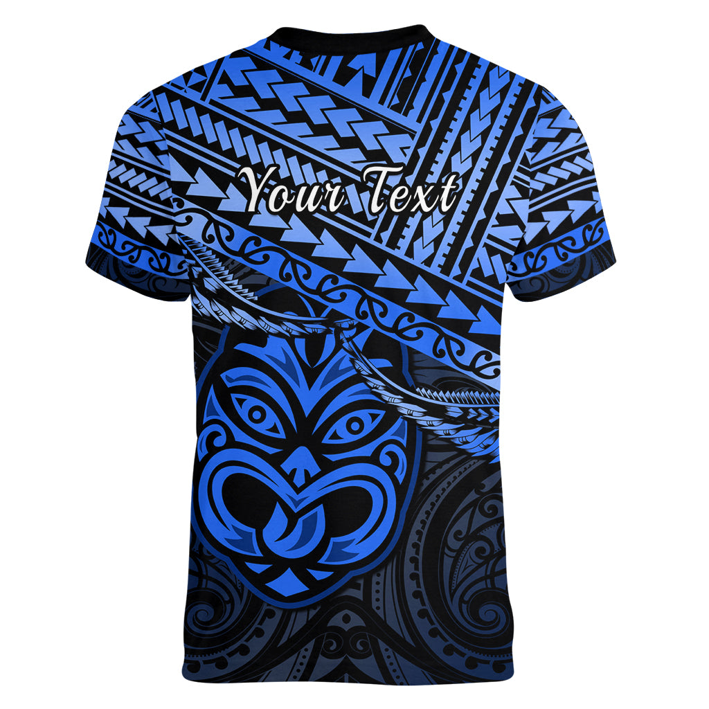 Personalised Matariki New Zealand Women V Neck T Shirt Maori New Year Tiki Blue Version LT14