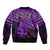 Matariki New Zealand Bomber Jacket Maori New Year Tiki Purple Version LT14