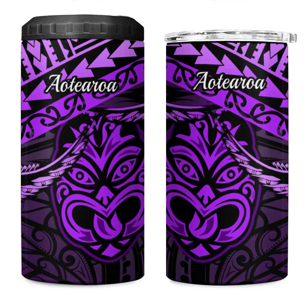 Matariki New Zealand 4 in 1 Can Cooler Tumbler Maori New Year Tiki Purple Version