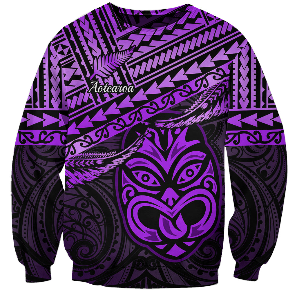 Matariki New Zealand Sweatshirt Maori New Year Tiki Purple Version LT14