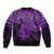 Personalised Matariki New Zealand Bomber Jacket Maori New Year Tiki Purple Version LT14