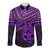 Personalised Matariki New Zealand Long Sleeve Button Shirt Maori New Year Tiki Purple Version LT14