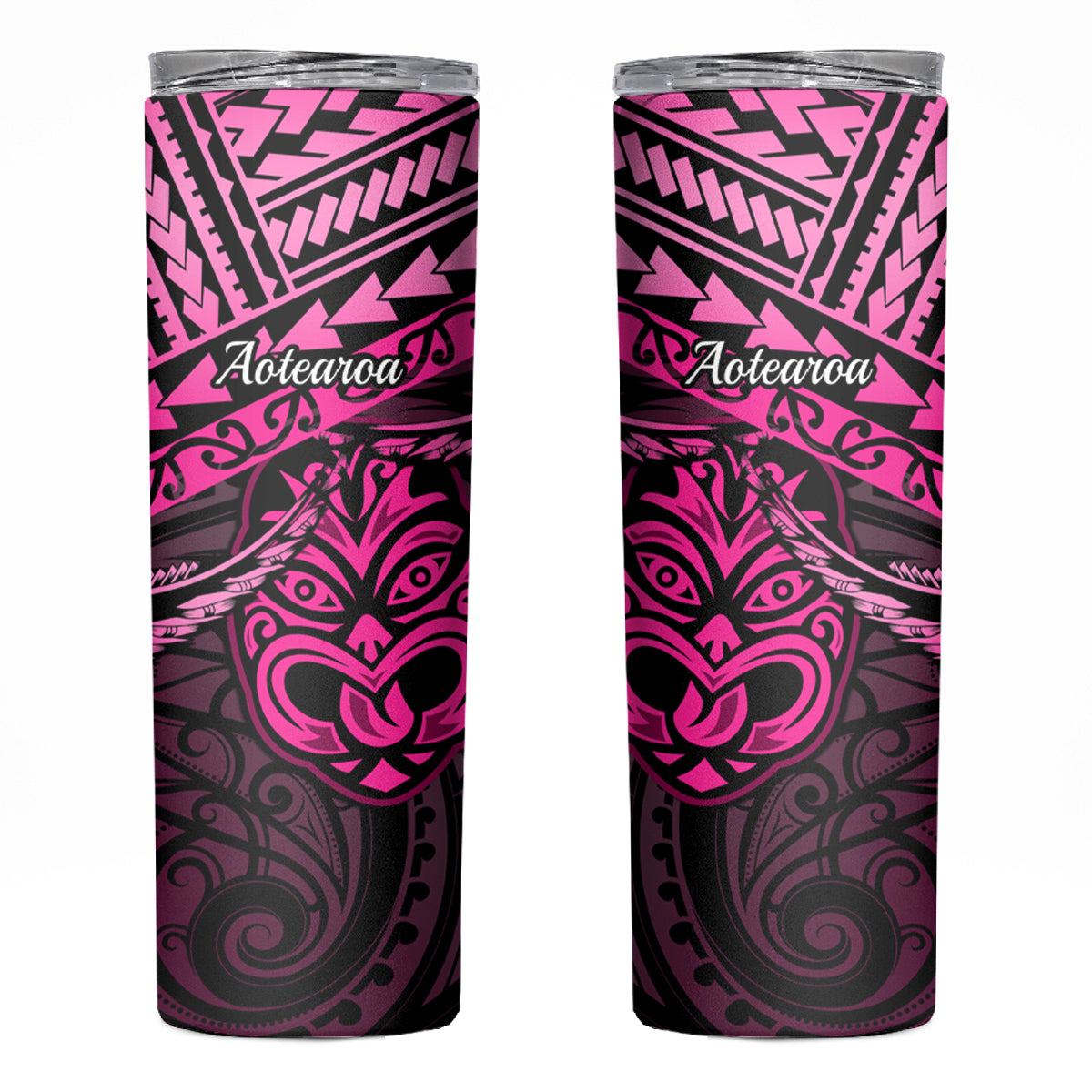 Matariki New Zealand Skinny Tumbler Maori New Year Tiki Pink Version