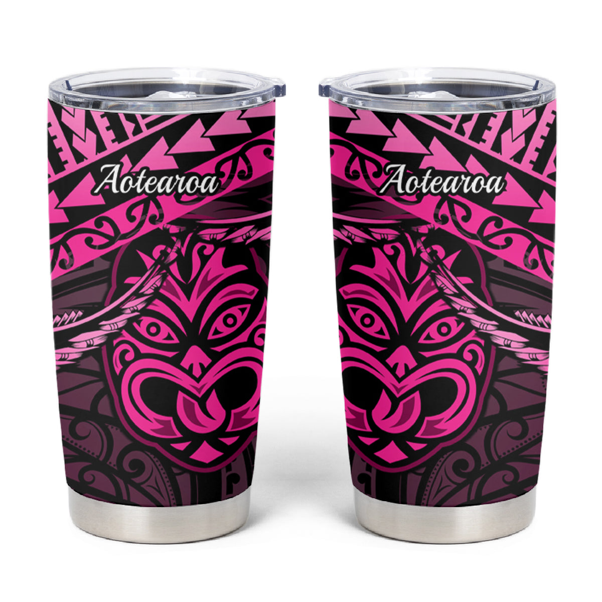 Matariki New Zealand Tumbler Cup Maori New Year Tiki Pink Version