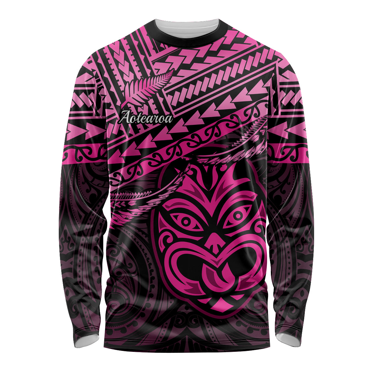 Personalised Matariki New Zealand Long Sleeve Shirt Maori New Year Tiki Pink Version LT14