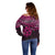 Personalised Matariki New Zealand Off Shoulder Sweater Maori New Year Tiki Pink Version LT14