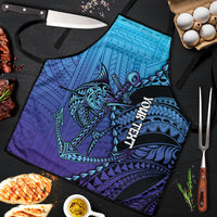 Personalised Polynesia Blue Marlin Fishing Apron Marlin Anchor Tattoo Polynesian Pattern LT14 Purple - Polynesian Pride