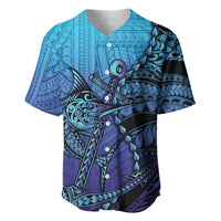 Personalised Polynesia Blue Marlin Fishing Baseball Jersey Marlin Anchor Tattoo Polynesian Pattern LT14 Purple - Polynesian Pride
