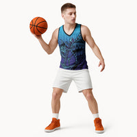 Personalised Polynesia Blue Marlin Fishing Basketball Jersey Marlin Anchor Tattoo Polynesian Pattern LT14 - Polynesian Pride