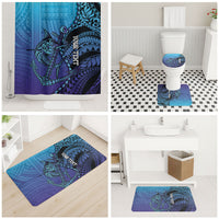 Personalised Polynesia Blue Marlin Fishing Bathroom Set Marlin Anchor Tattoo Polynesian Pattern