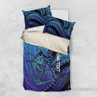 Personalised Polynesia Blue Marlin Fishing Bedding Set Marlin Anchor Tattoo Polynesian Pattern LT14 US Twin 172cm x 218cm Purple - Polynesian Pride