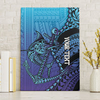 Personalised Polynesia Blue Marlin Fishing Canvas Wall Art Marlin Anchor Tattoo Polynesian Pattern LT14 Without Frame Purple - Polynesian Pride
