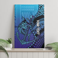 Personalised Polynesia Blue Marlin Fishing Canvas Wall Art Marlin Anchor Tattoo Polynesian Pattern LT14 - Polynesian Pride