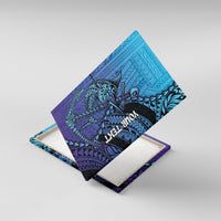 Personalised Polynesia Blue Marlin Fishing Canvas Wall Art Marlin Anchor Tattoo Polynesian Pattern LT14 With Frame Purple - Polynesian Pride