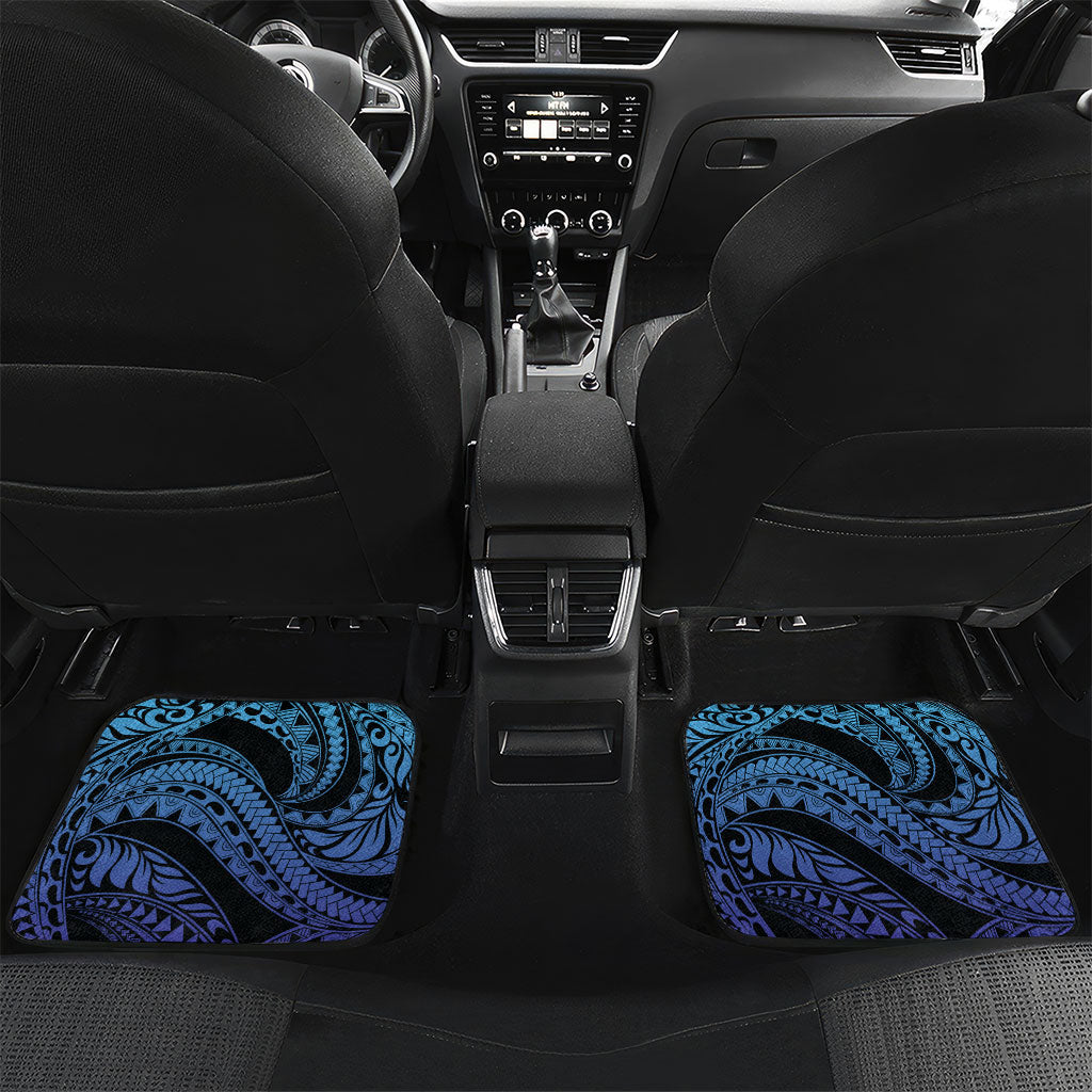 Personalised Polynesia Blue Marlin Fishing Car Mats Marlin Anchor Tattoo Polynesian Pattern LT14 Set 2pcs - Back Purple - Polynesian Pride