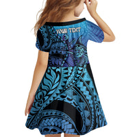 Personalised Polynesia Blue Marlin Fishing Family Matching Mermaid Dress and Hawaiian Shirt Marlin Anchor Tattoo Polynesian Pattern