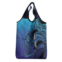 Personalised Polynesia Blue Marlin Fishing Grocery Bag Marlin Anchor Tattoo Polynesian Pattern LT14 - Polynesian Pride