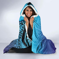 Personalised Polynesia Blue Marlin Fishing Hooded Blanket Marlin Anchor Tattoo Polynesian Pattern LT14 - Polynesian Pride