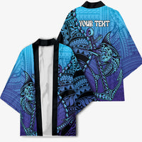 Personalised Polynesia Blue Marlin Fishing Kimono Marlin Anchor Tattoo Polynesian Pattern LT14 - Polynesian Pride