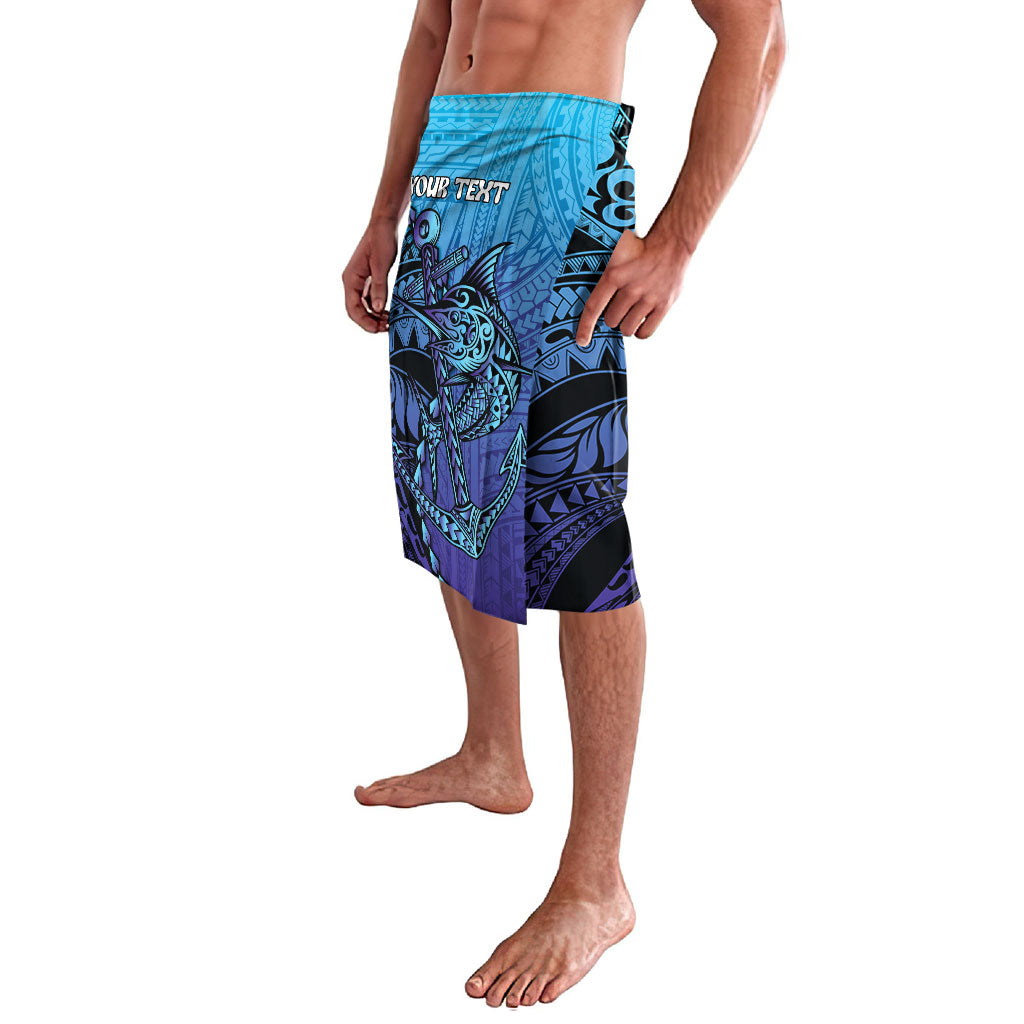 Personalised Polynesia Blue Marlin Fishing Lavalava Marlin Anchor Tattoo Polynesian Pattern LT14 - Polynesian Pride