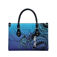 Personalised Polynesia Blue Marlin Fishing Leather Bag Marlin Anchor Tattoo Polynesian Pattern LT14 - Polynesian Pride